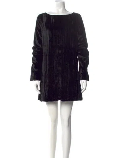 Pre-owned Loulou Studio Bateau Neckline Mini Dress In Black