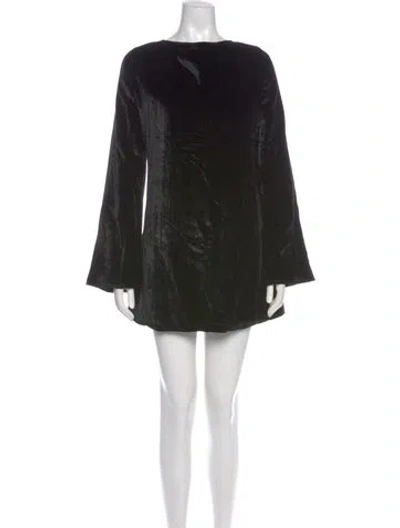 Pre-owned Loulou Studio Bateau Neckline Mini Dress In Black