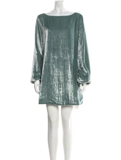 Pre-owned Loulou Studio Bateau Neckline Mini Dress In Green