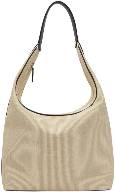 Loulou Studio Ares Cotton Blend Hobo Bag In Beige/black