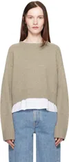 Loulou Studio Beige Bruzzi Sweater In Ash Grey