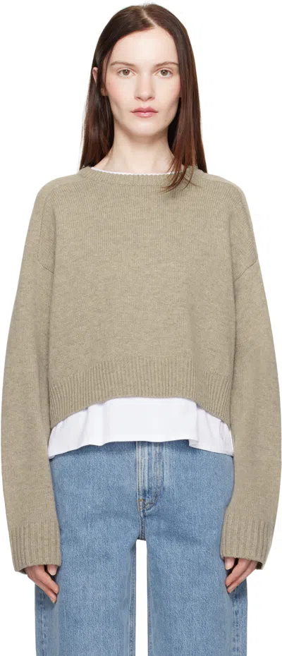 Loulou Studio Beige Bruzzi Sweater In Ash Grey