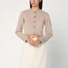 Loulou Studio Beige Cropped Cardigan In Cashmere In Sand
