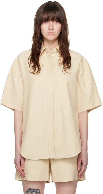 Loulou Studio Short Sleeve Shirt Moheli In Sand