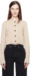 Loulou Studio Beige Zephir Cardigan In Oat Melange