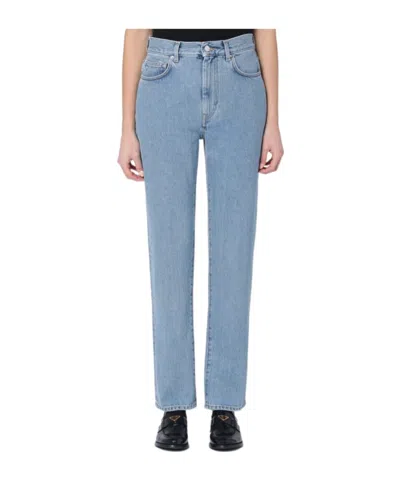 Loulou Studio Belt-loop Jeans In Blue