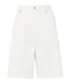 Loulou Studio Belt Loop Shorts In White