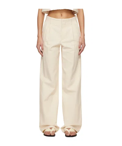 Loulou Studio Belt Ring Casual Pants In White