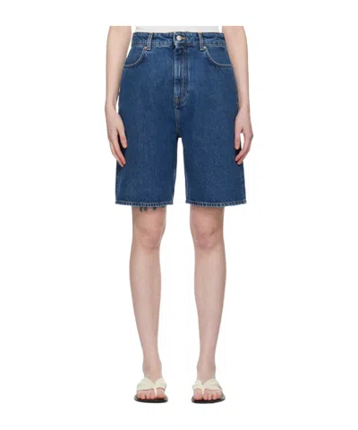 Loulou Studio Blue Isu Denim Shorts In Washed Blue