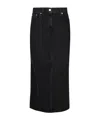 Loulou Studio Black Rona Denim Midi Skirt In Black
