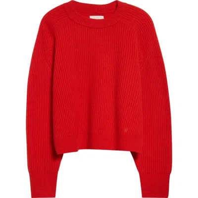 Loulou Studio Berenice Oversize Cashmere Rib Sweater In Tomato