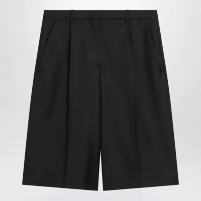 Loulou Studio Wool Bermuda Shorts Pleated Design In Black