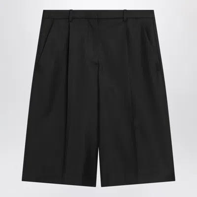 Loulou Studio Bermuda In Black Virgin Wool