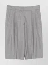 Loulou Studio Check-pattern Shorts In Gray