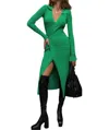 Loulou Studio Bey Knit Wrap Dress In Green In Green