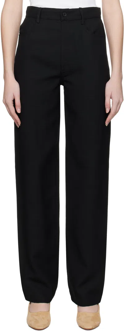 LOULOU STUDIO BLACK ARDEA TROUSERS