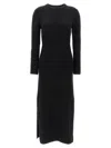 Loulou Studio Long Dress With Ribbed Texture And Slit In Black