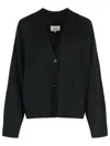 Loulou Studio Zanzibar Cropped Wool-cashmere Cardigan In Black