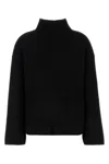 Loulou Studio Oversized Ribbed Cashmere Turtleneck Sweater In Black
