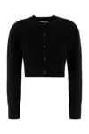 Loulou Studio Black Cropped Cashmere Cardigan In Black