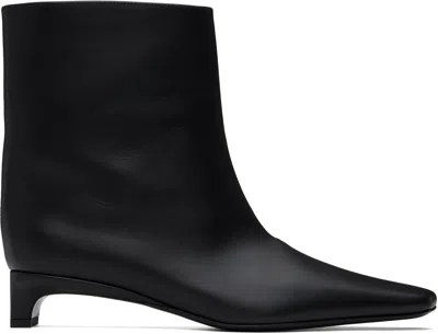 Loulou Studio Black Celine Leather Ankle Boots