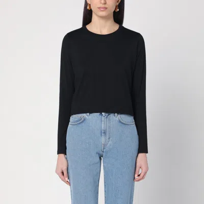 Loulou Studio Black Cotton Crew-neck T-shirt