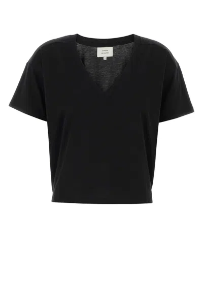Loulou Studio Black Cotton Faaa T-shirt