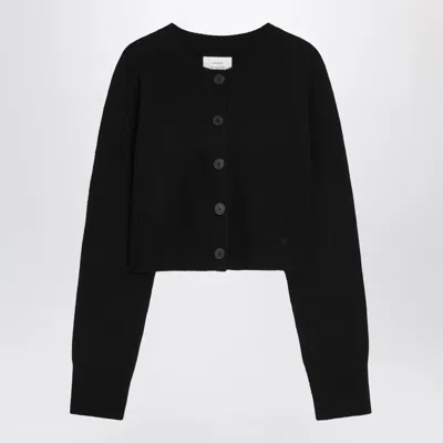 LOULOU STUDIO BLACK CROPPED CASHMERE CARDIGAN