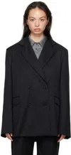 Loulou Studio Black Donau Blazer In Black
