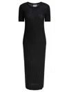 Loulou Studio Knit Texture Midi Length Short Sleeves Dress