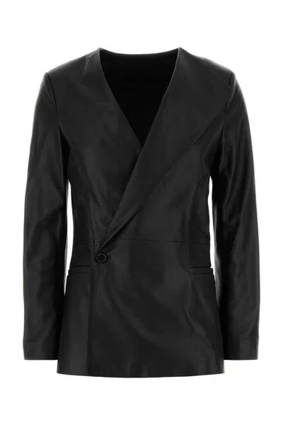 Loulou Studio Black Leather Paoli Jacket In Multi