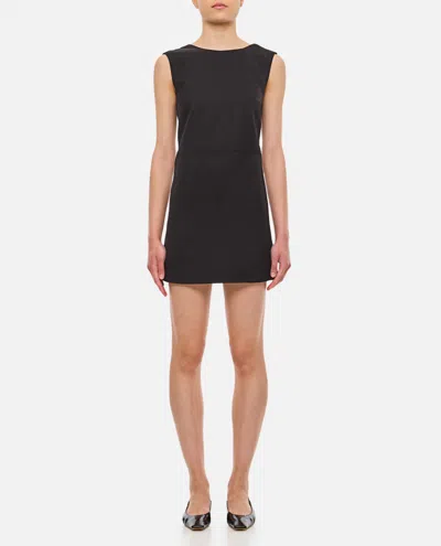 LOULOU STUDIO BLACK OPENBACK SLEEVELESS SHORT DRESS