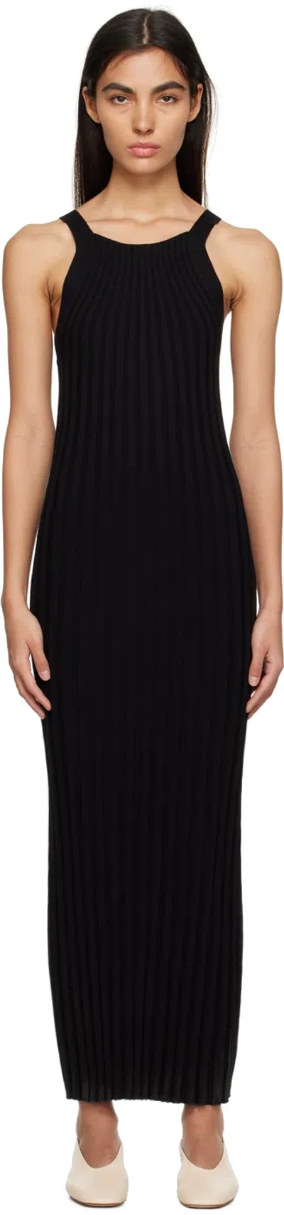 Loulou Studio Moun Sleeveless Draped Silk Midi Dress In Black
