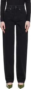 Loulou Studio Black Samur Jeans In Washed Grey