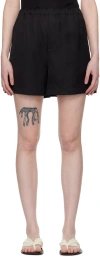 Loulou Studio Linen Pull-on Shorts In Black