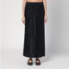 Loulou Studio Black Skirt In Linen And Silk In Black