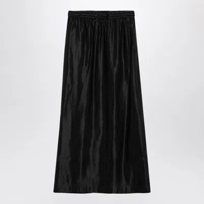 LOULOU STUDIO LOULOU STUDIO  BLACK SKIRT IN LINEN AND SILK