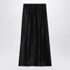 Loulou Studio Black Skirt In Linen And Silk
