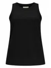 Loulou Studio Black Solid Crew Neck Top In Black