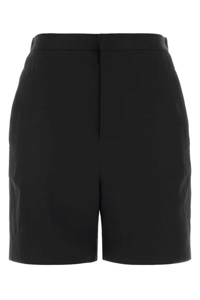 Loulou Studio Black Viscose Blend Ivan Bermuda Shorts