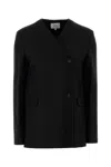 Loulou Studio Black Viscose Blend Munro Blazer In Black