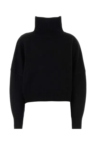LOULOU STUDIO BLACK WOOL BLEND LUKE SWEATER