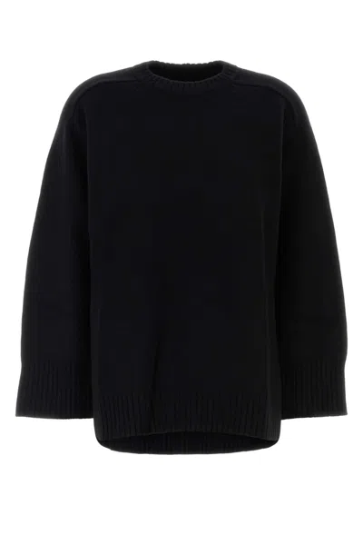 LOULOU STUDIO BLACK WOOL BLEND OVERSIZE SAFI SWEATER