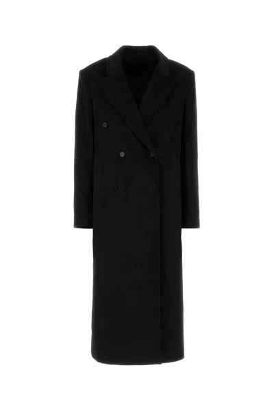 LOULOU STUDIO BLACK WOOL BLEND ROSCO COAT