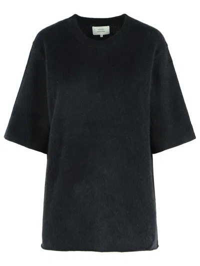 Loulou Studio Short-sleeve Knitted T-shirt In Black