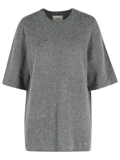 Loulou Studio Black Wool Blend T-shirt In Gray