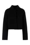 Loulou Studio Zhanna Wool Short Boxy Coat In Black