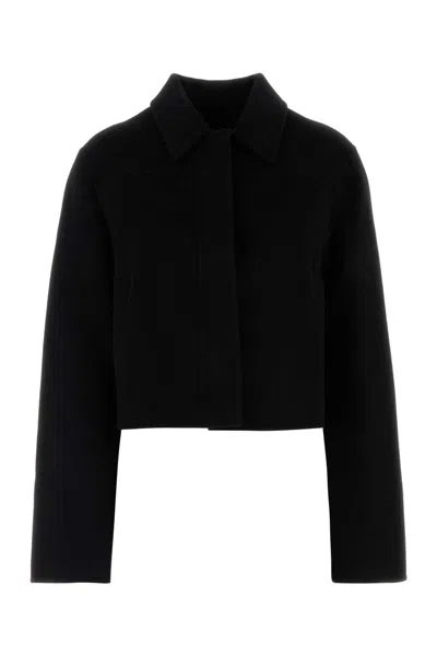 LOULOU STUDIO BLACK WOOL BLEND ZHANNA COAT