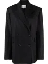 Loulou Studio Gorak Double-breasted Cotton-blend Twill Blazer In Black