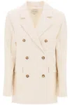 Loulou Studio Gora Doppelreihiger Blazer Aus Twill Aus Einer Baumwollmischung In White